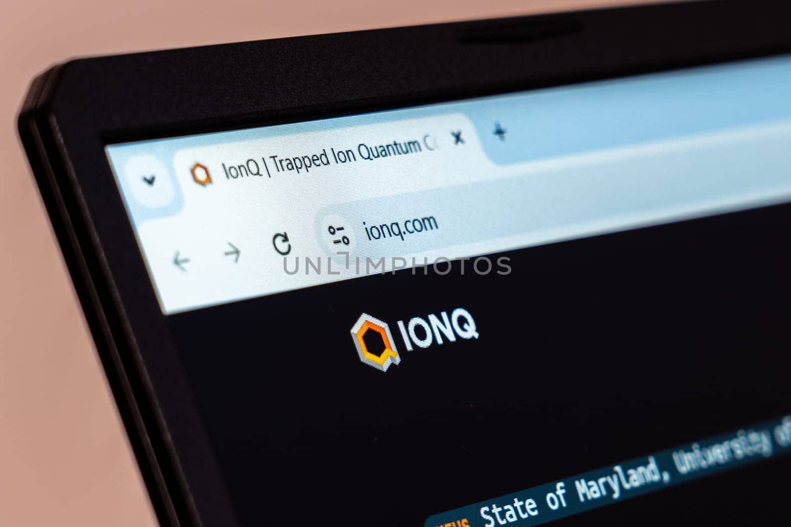 New York, USA - January 19, 2025: IonQ website showcasing quantum computing solutions and advanced technology innovations