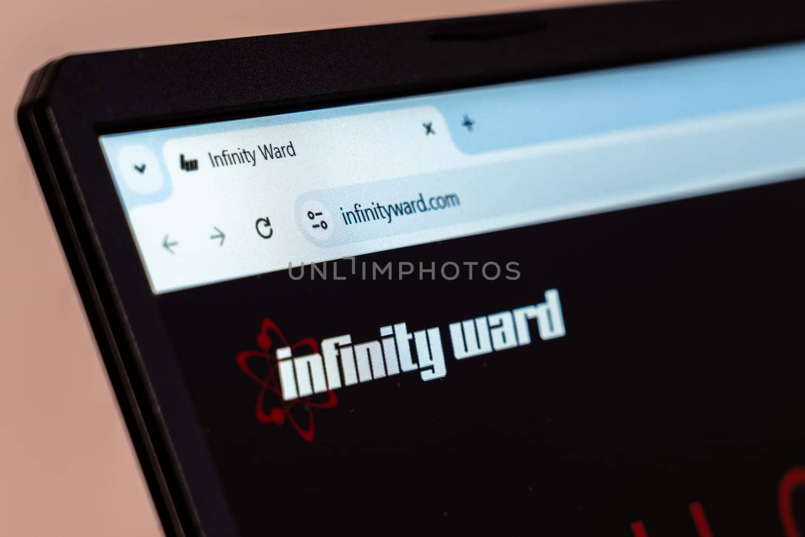 New York, USA - January 19, 2025: Infinity Ward website showcasing game development and video gaming innovation