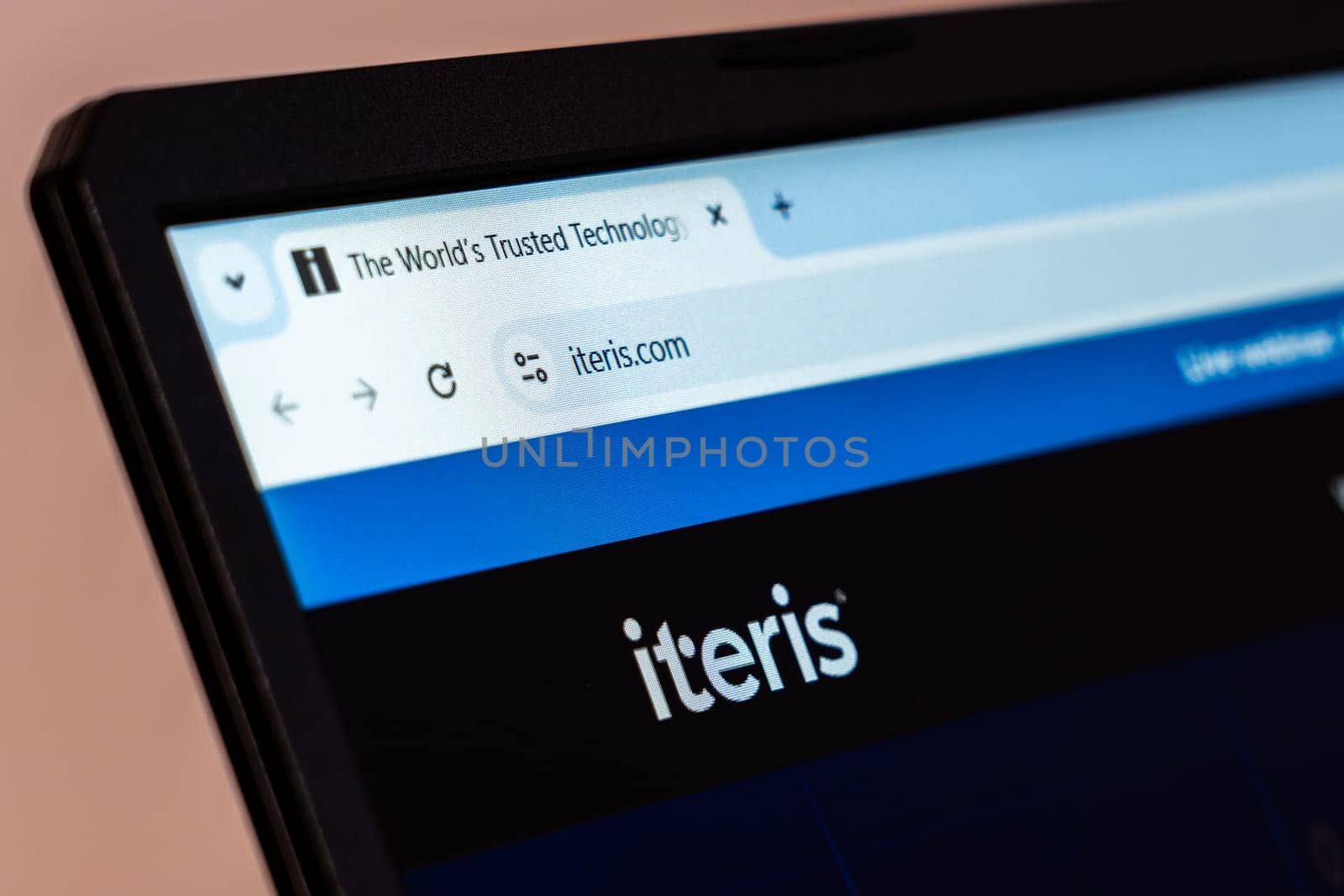 New York, USA - January 19, 2025: Iteris website showcasing intelligent transportation systems and traffic management solutions