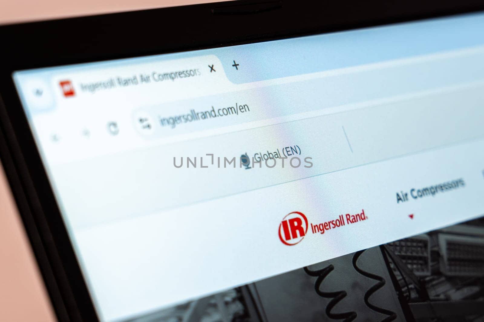New York, USA - January 19, 2025: Ingersoll Rand website showcasing air compressor solutions and industrial equipment