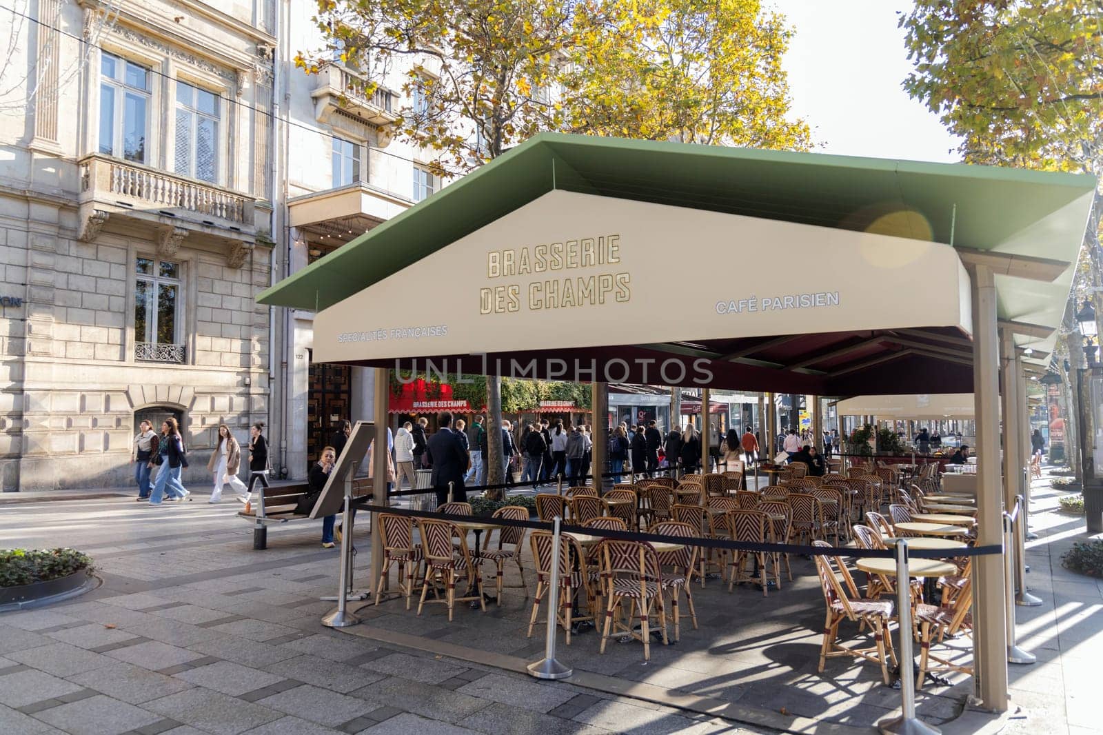 Street cafe in the center of Paris, France - November 24, 2024