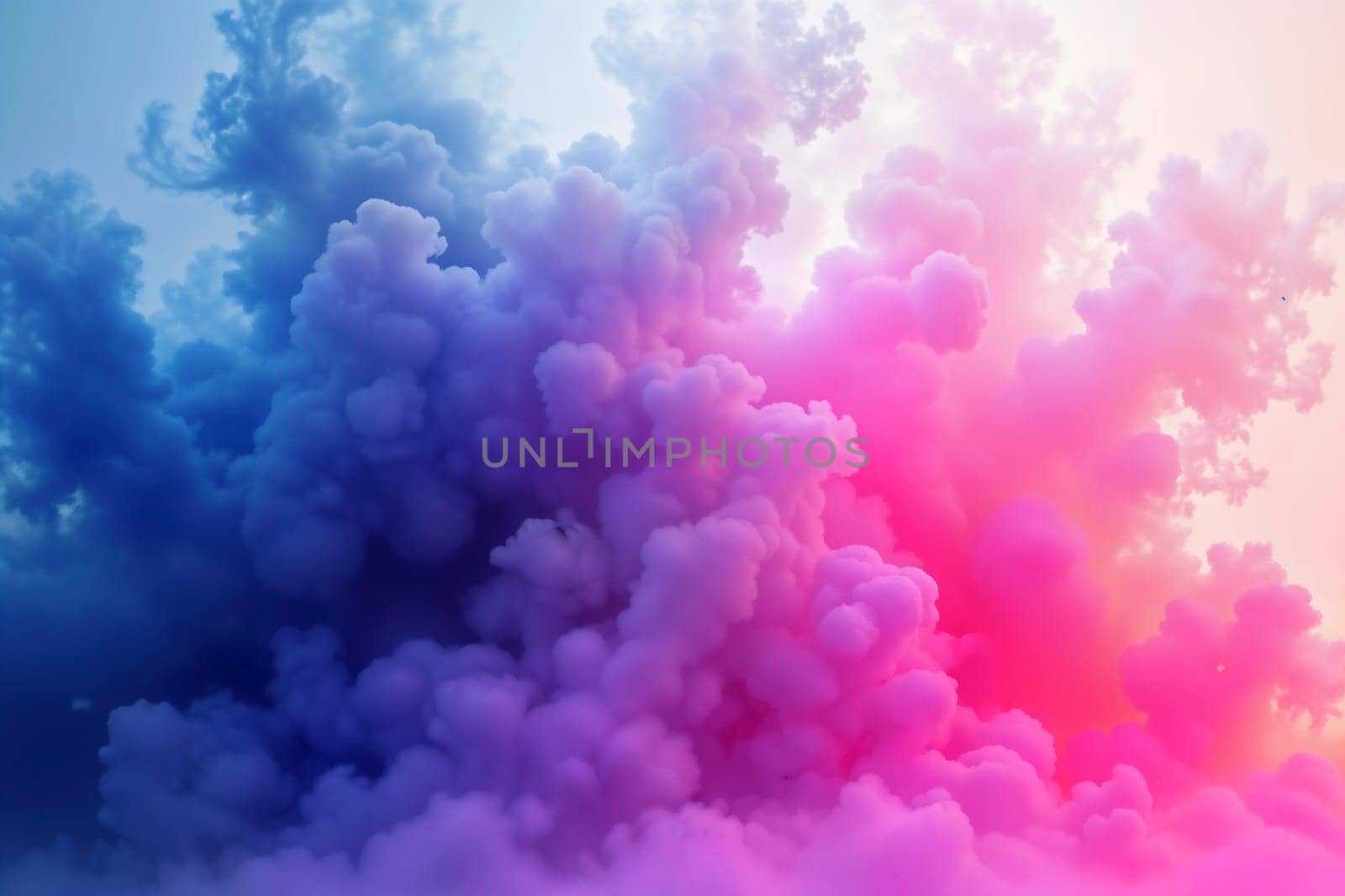 Dynamic abstract background with vibrant swirling smoke clouds in blue, pink, and purple hues. Perfect for creative designs, digital art, and modern graphic projects