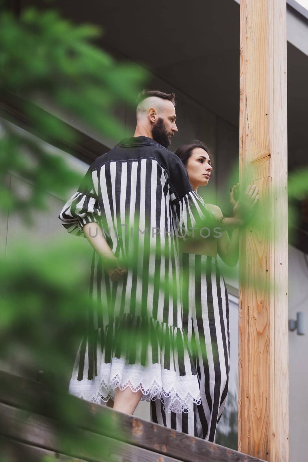 full length view of fashionable couple outdoor