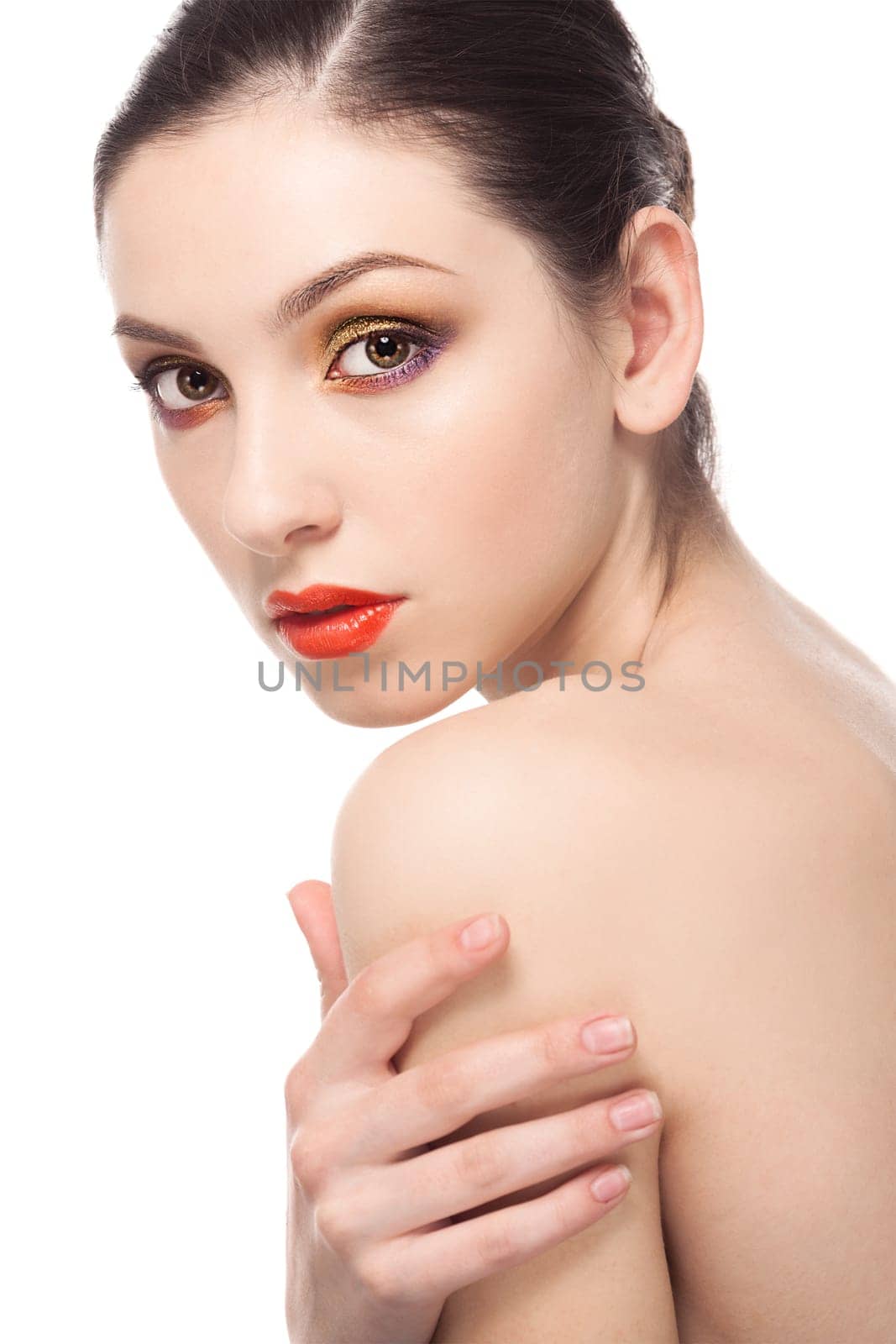 Portrait of beautiful young woman with fresh clean skin by dimol