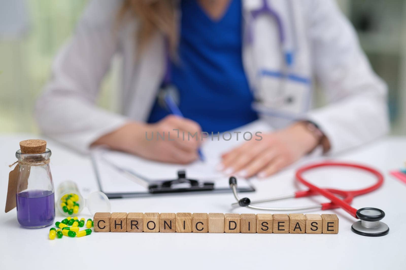 A healthcare professional meticulously documenting vital information regarding the treatment of chronic diseases