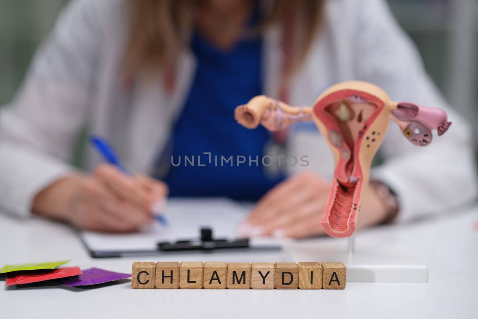 The educational program emphasizes chlamydia awareness, utilizing an anatomical model to enhance health understanding