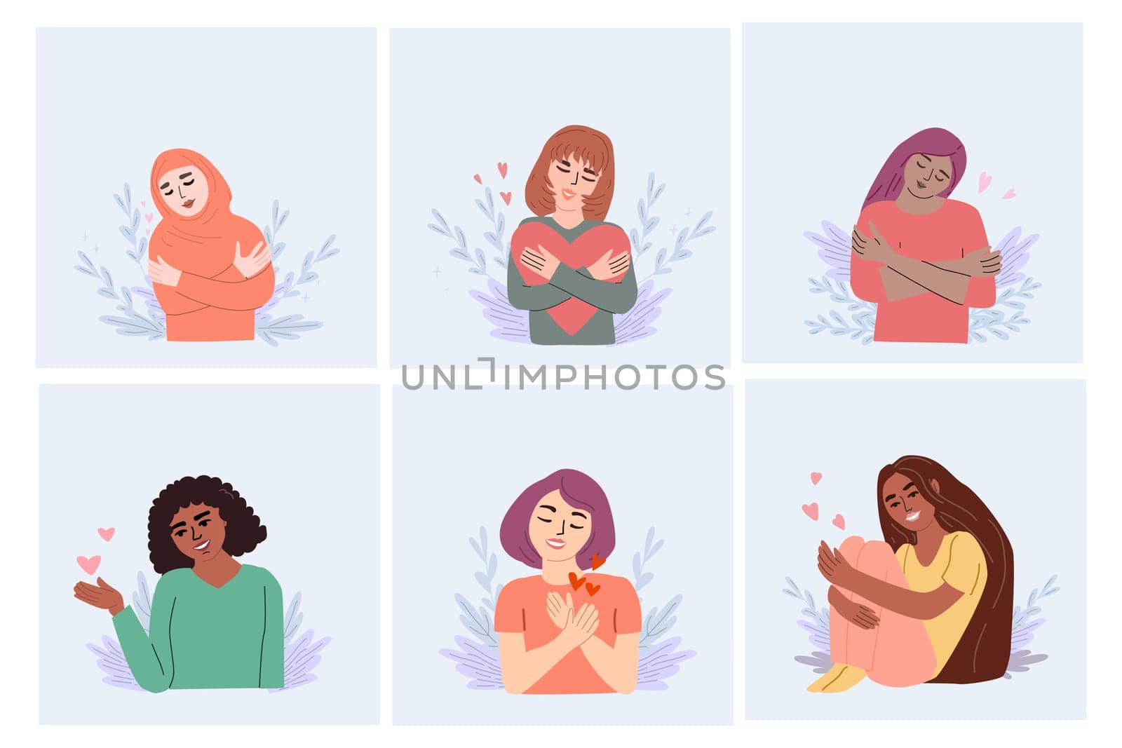 Embracing self love and positivity inspirational concept for women.