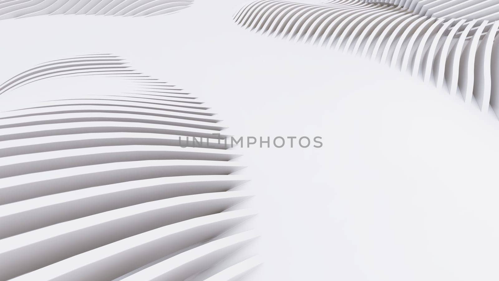 Abstract Curved Shapes. White Circular Background.  by teerawit