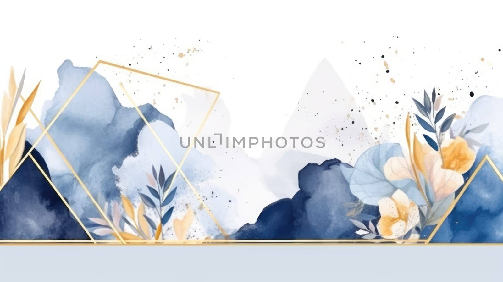 Watercolor abstract design for background wedding or buzzy social media banner by biancoblue