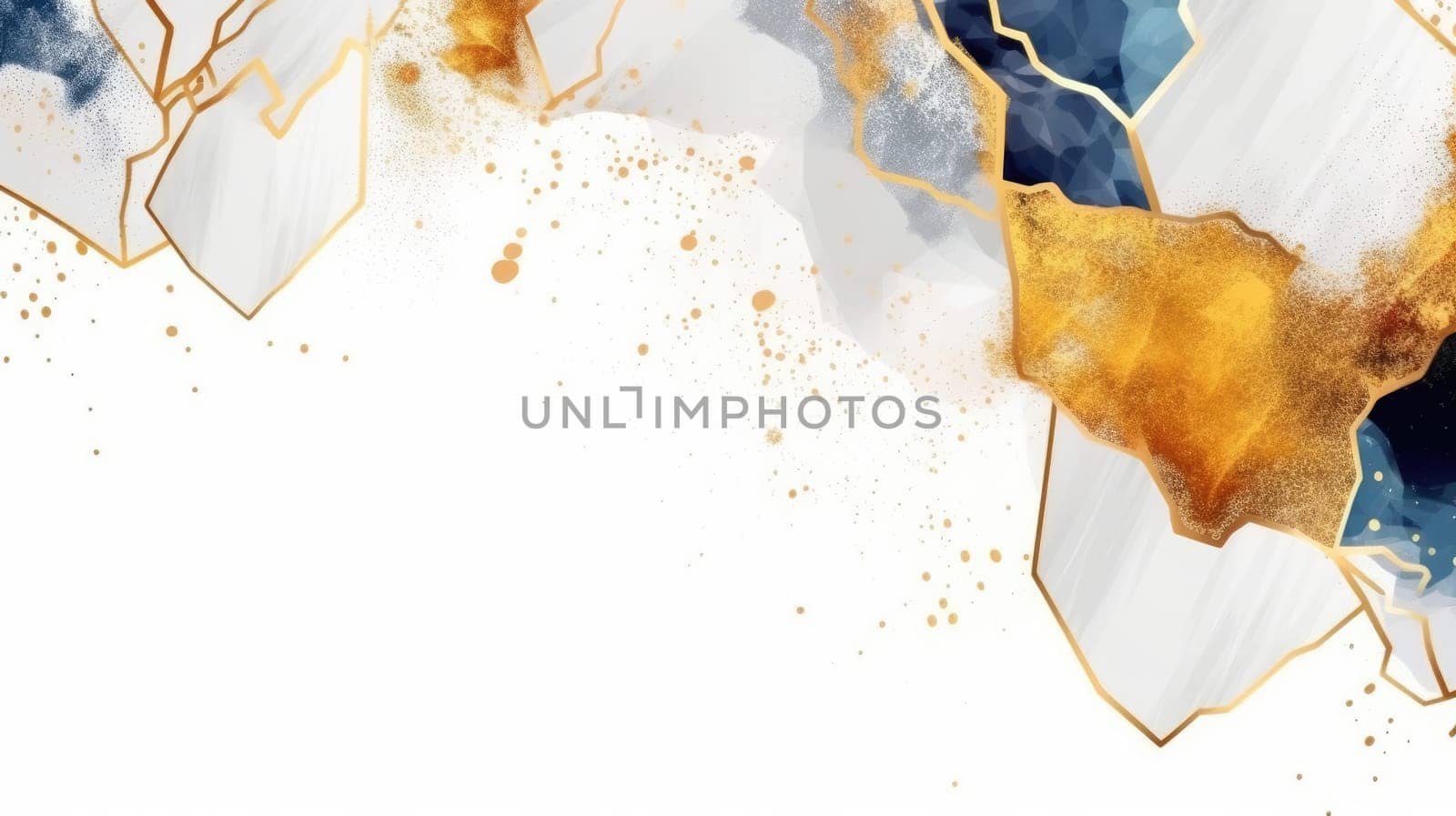 Abstract watercolor artwork mixed with buzzy geometric shapes for background of social media banner generative AI image