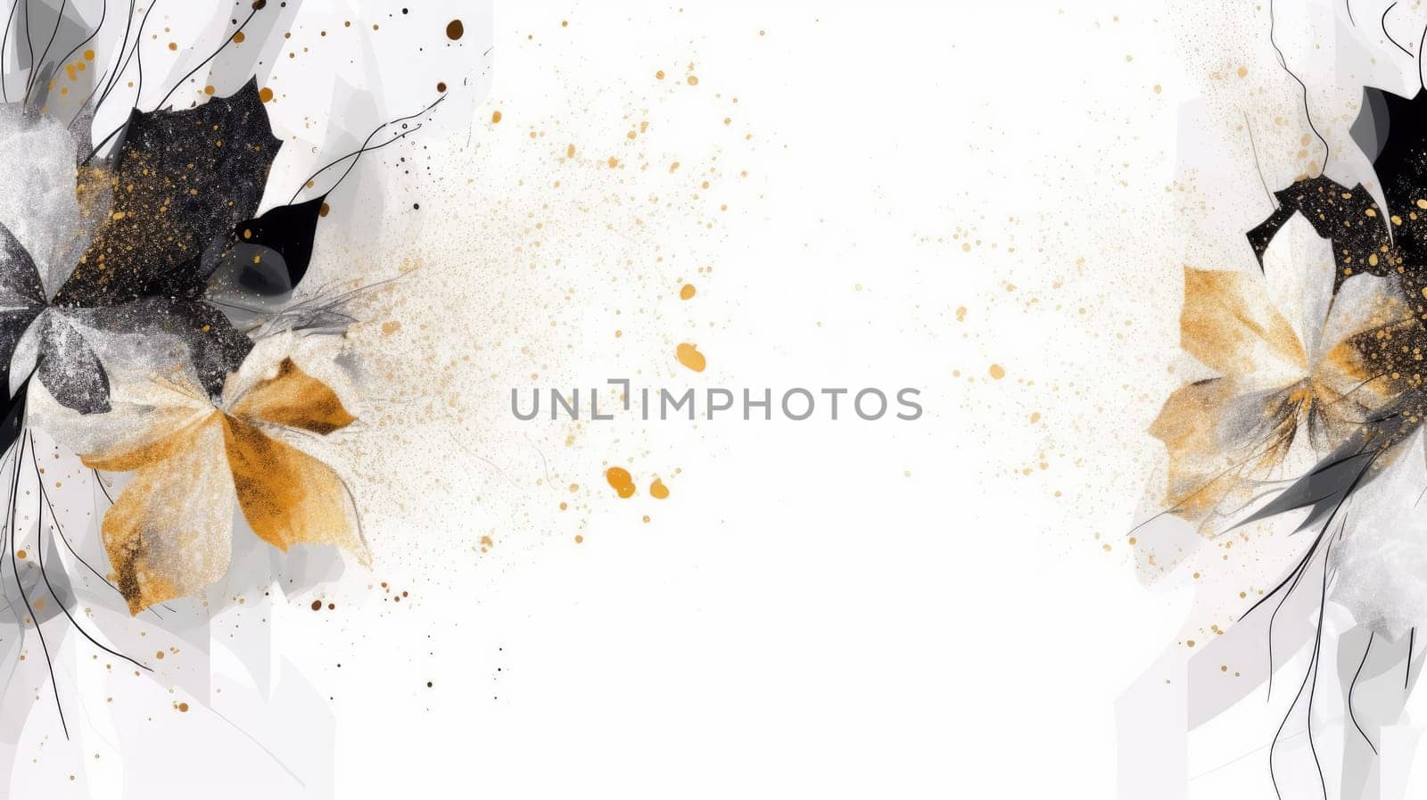 Watercolor abstract design for background of wedding or buzzy social media banner on white background generative AI