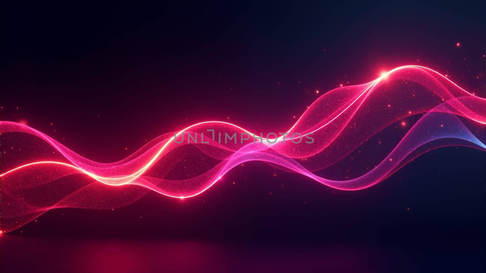 Dynamic waves of glowing light undulate through a dark background, creating a captivating interplay of colors and texture. The vibrant contrast draws the eye, evoking a sense of motion and depth.