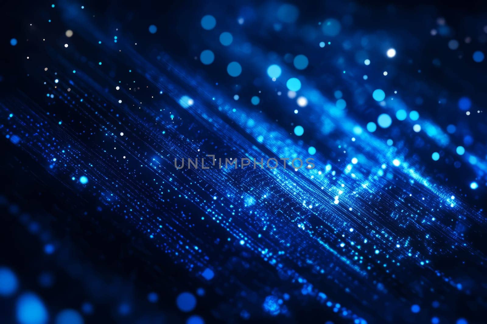 Abstract shining blue light dots, high-tech digital background