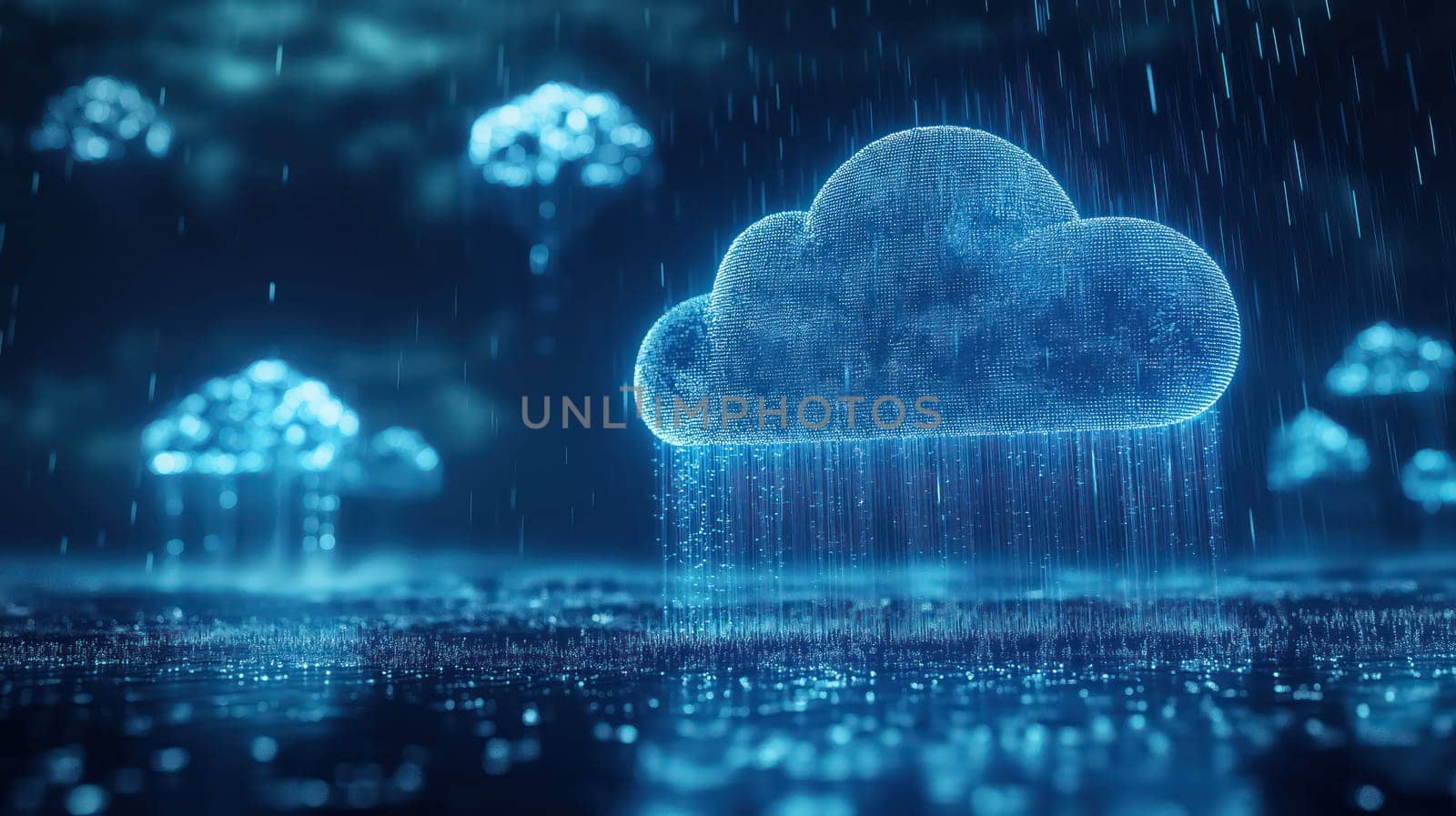 Cloud computing technology concept background. Generative AI design