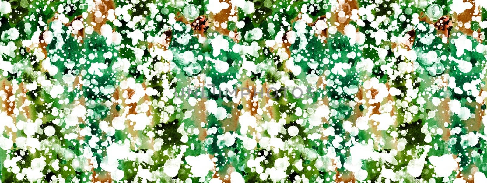 Seamless pattern with abstract creative blots and splashes painted with gouache for paint box design
