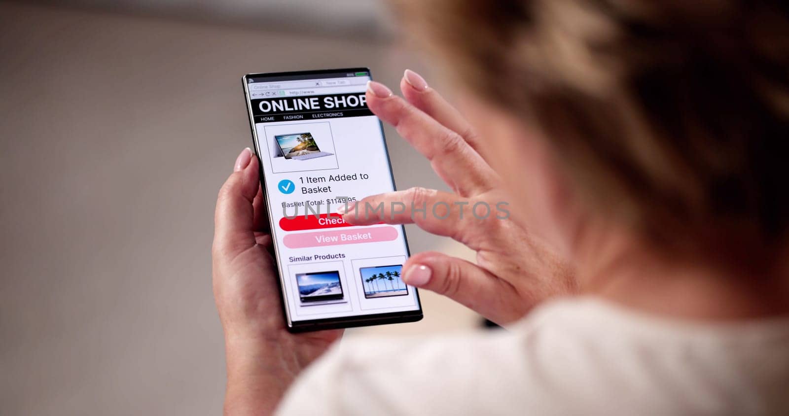 Online Ecommerce Shopping Checkout On Mobile Phone