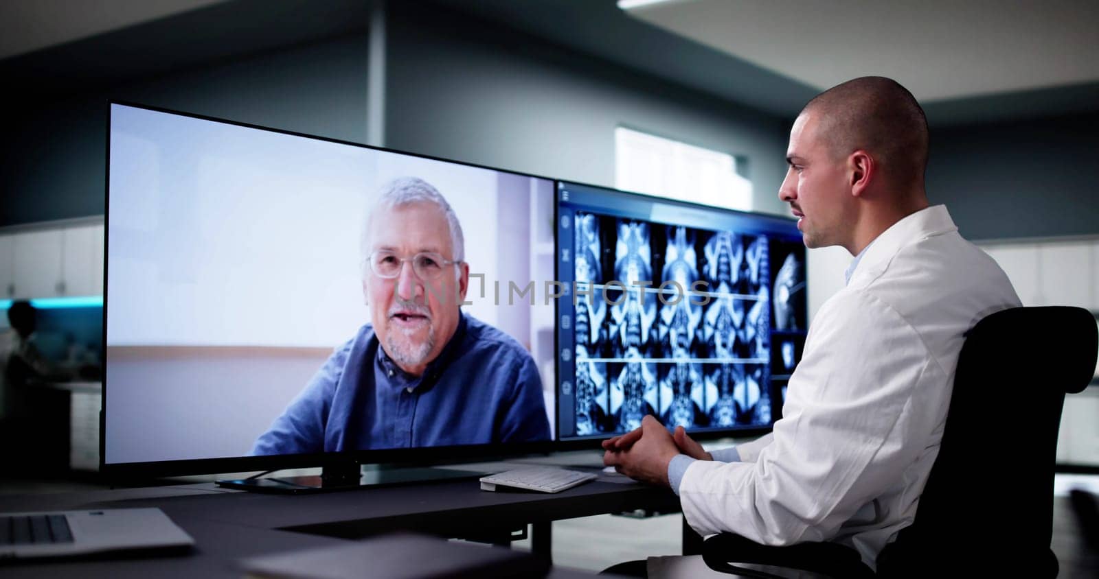 Medical Doctor Video Conference Technology And Online Elearning