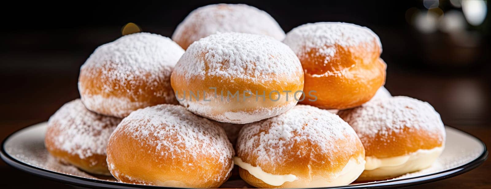 Sufganiyot- Hanukkah Doughnuts, and dreidels.