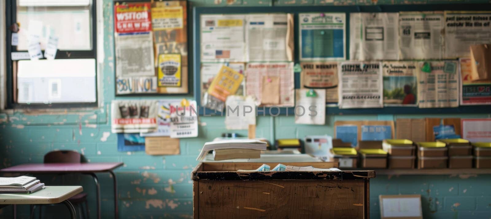 A bulletin board in a community space displays various flyers and posters about voter rights. the colorful display emphasizes the importance of accessible information and community support, fostering engagement and awareness among residents.