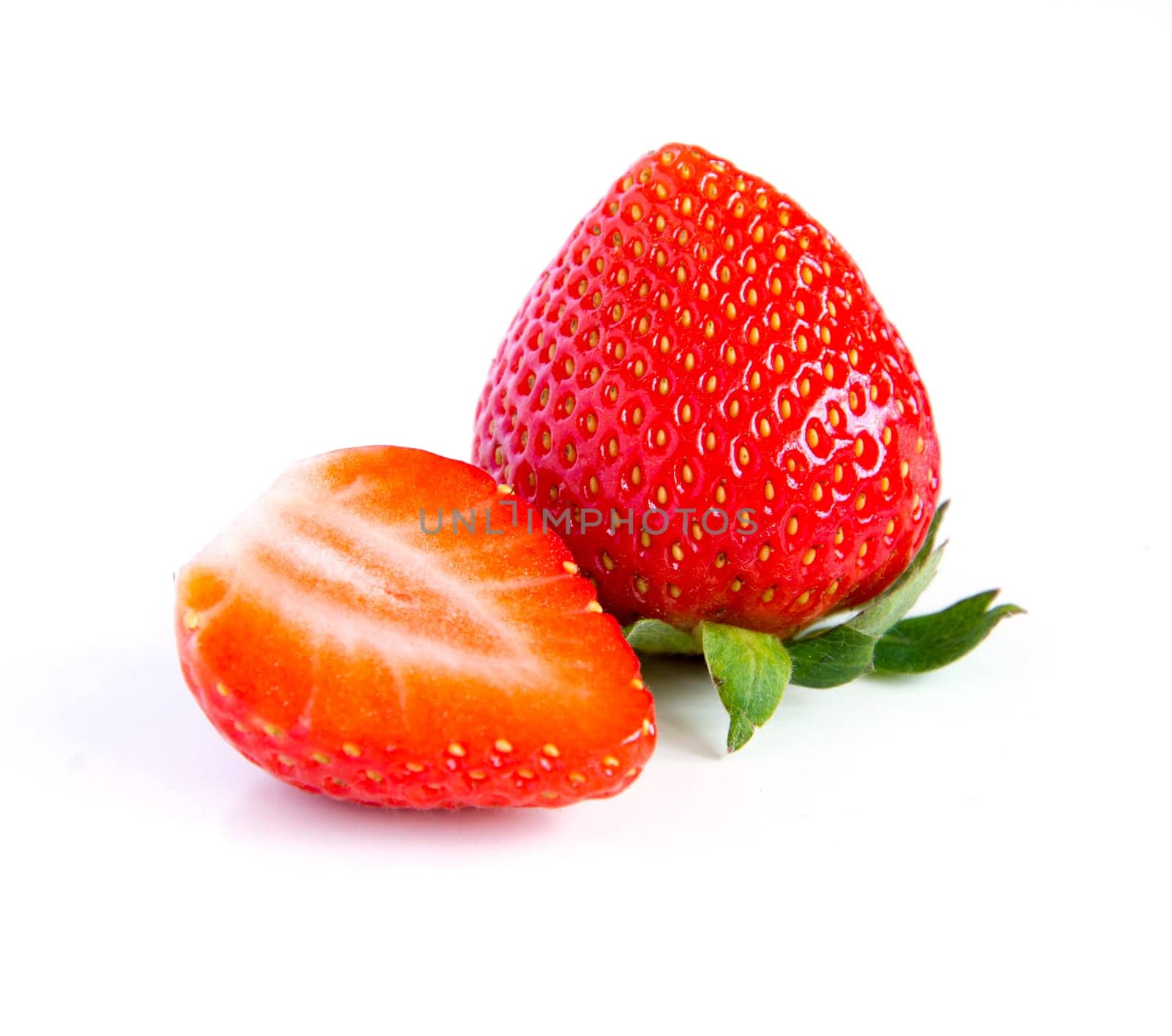 ripe, juicy, beautiful strawberry close-up