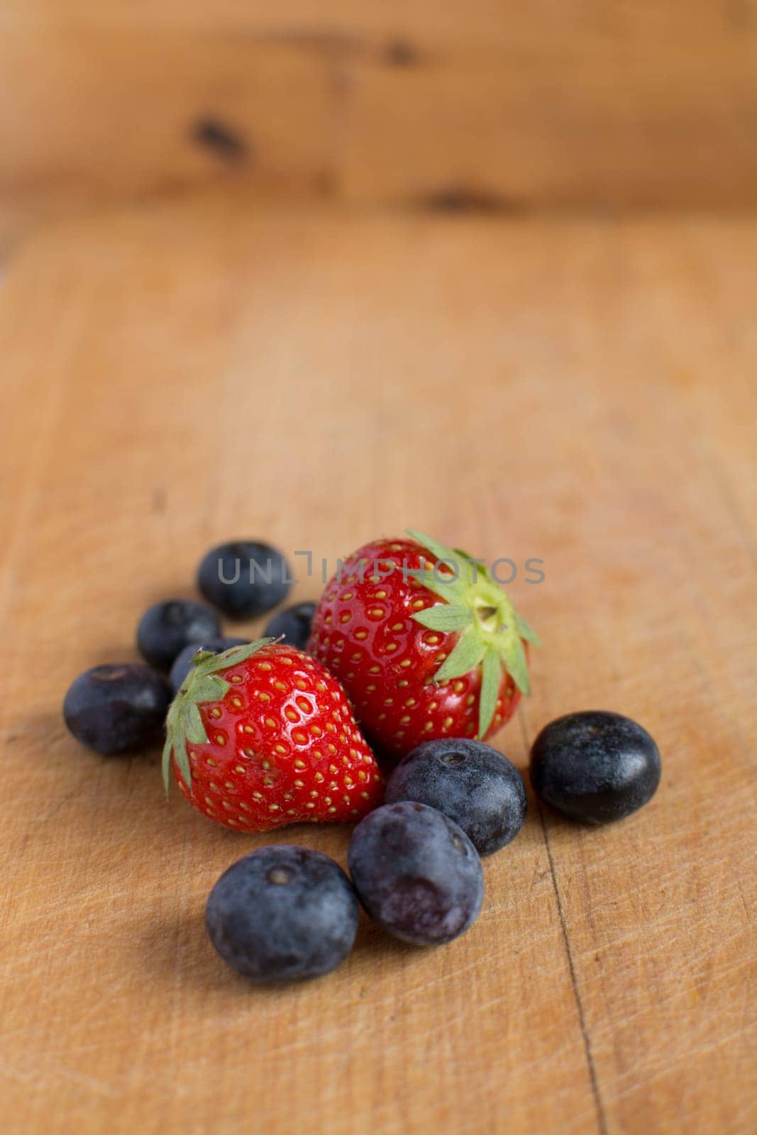 Blueberries and strawberry