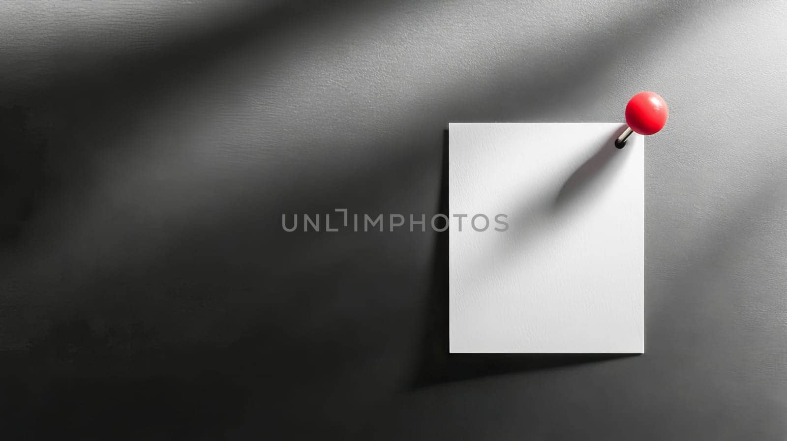 White paper sticky note with red push pin. Ai art