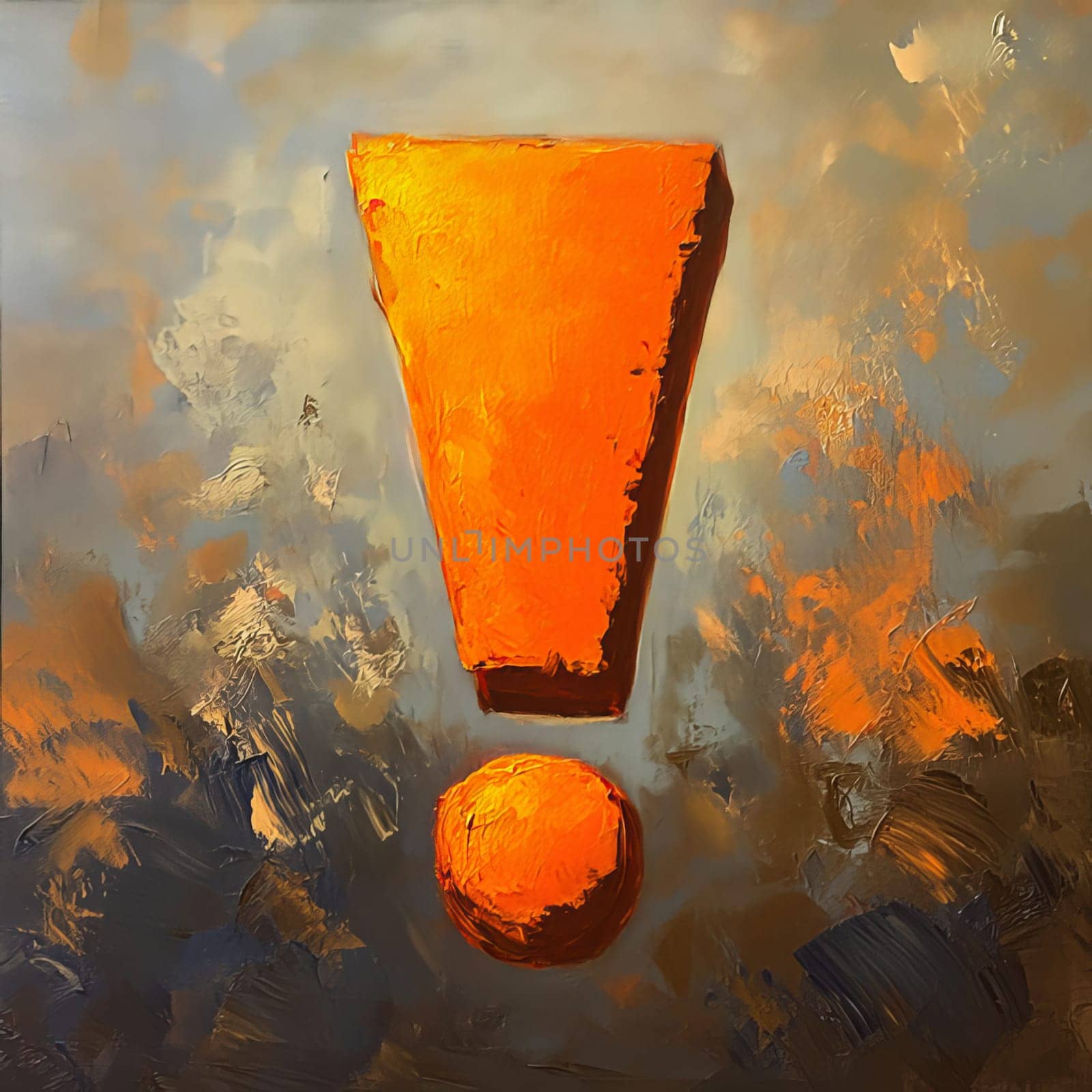 Red exclamation mark on white background. Ai art