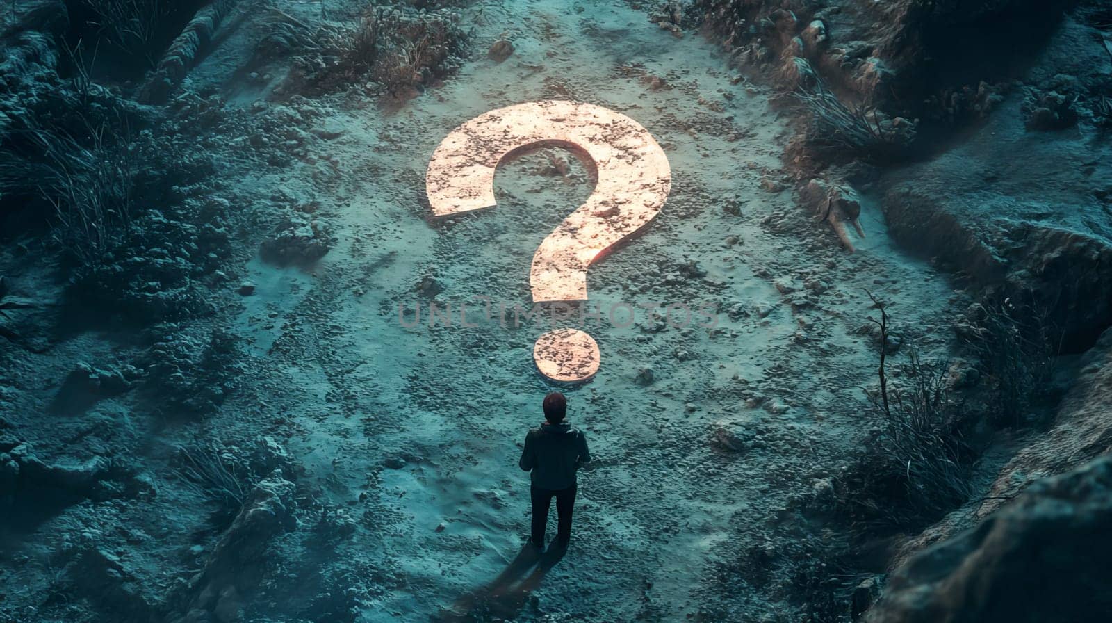 Question mark symbol for FAQ, information, Problem and solution. Ai art