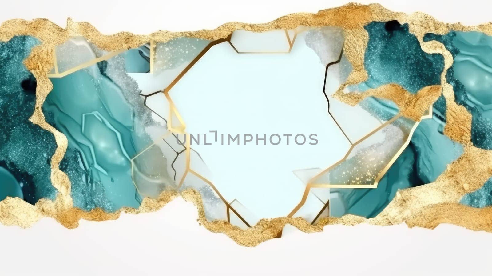 Abstract watercolor artwork mixed with buzzy geometric shapes for background of social media banner generative AI image