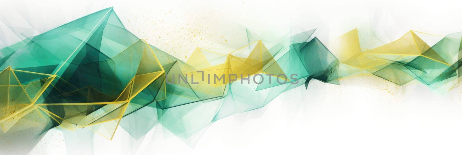 Abstract watercolor artwork mixed with buzzy geometric shapes for background of social media banner generative AI image