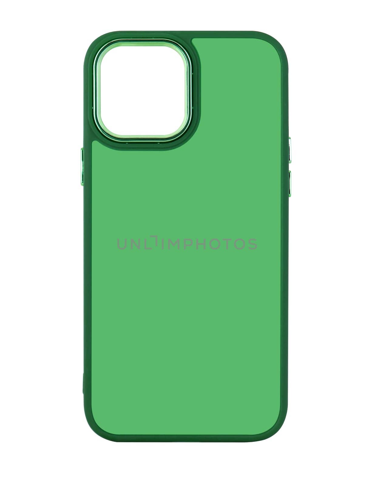 Silicone phone case, on white background in insulation