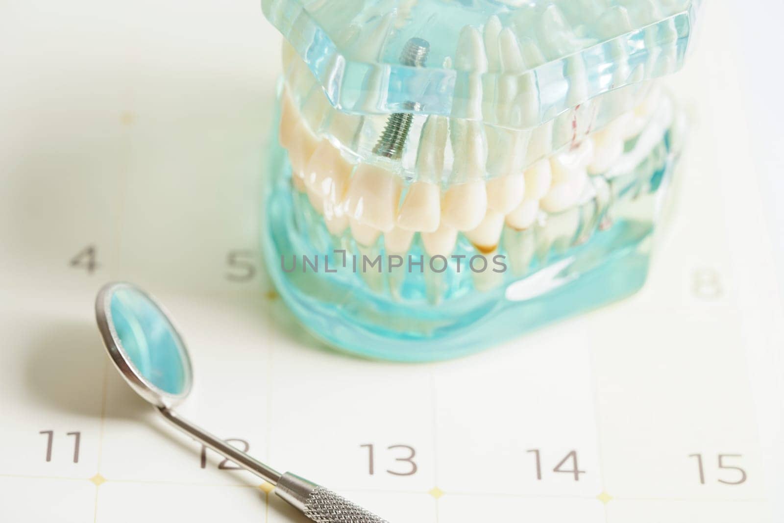 Dental appointment reminder in calendar, healthy teeth, dental health care.