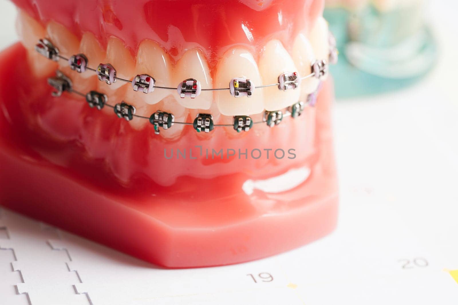 Dental appointment reminder in calendar, healthy teeth, dental health care. by sweettomato