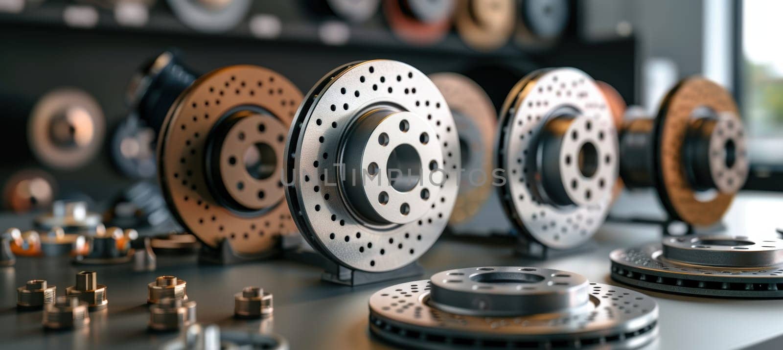 Detailed comparison image showcasing ceramic, organic, and metallic brake pads. each type is displayed with labeled details and key performance metrics, differences in material and function for automotive industry insights and design.