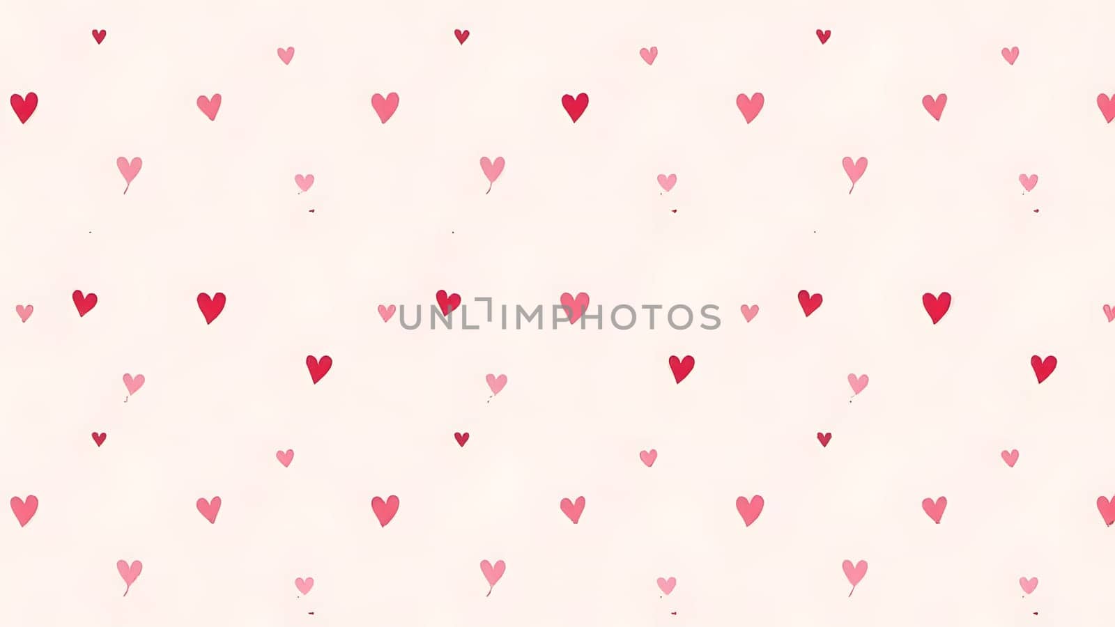 A photo of small, crisp hand-drawn hearts and arrows arranged symmetrically on a light pastel background in shades of pink and red. High quality photo