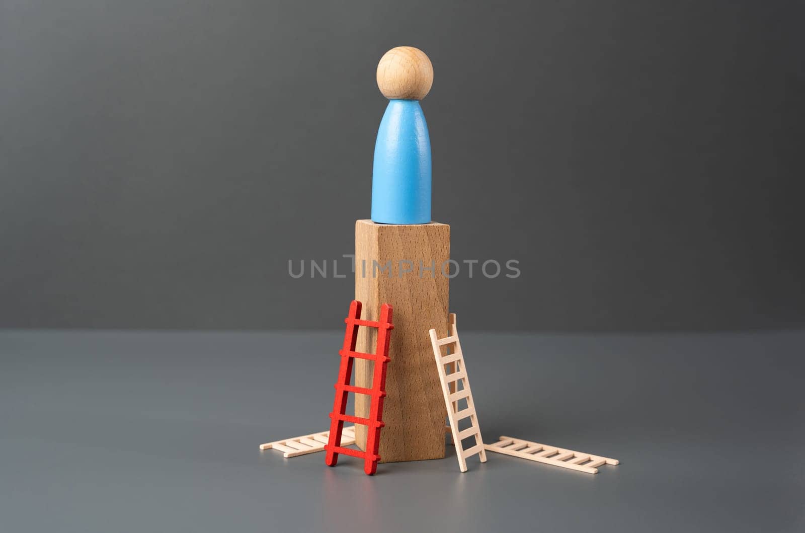 Reach the top after many attempts. Career success. Loneliness. Education and acquiring new skills. Credit lines and financial instruments to help to succeed.