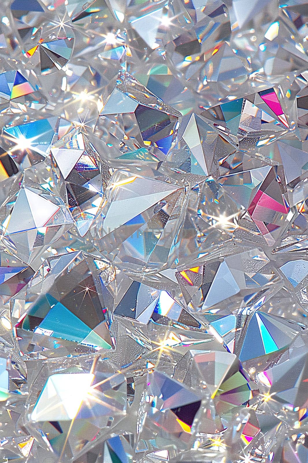 Detailed view of a brilliant diamond with sharp facets, capturing light and creating reflections.