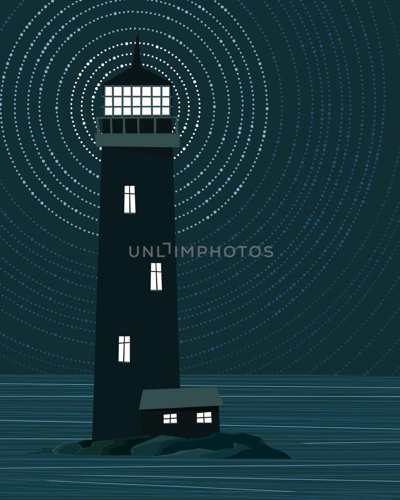 Vector Lighthouse tower background illustration