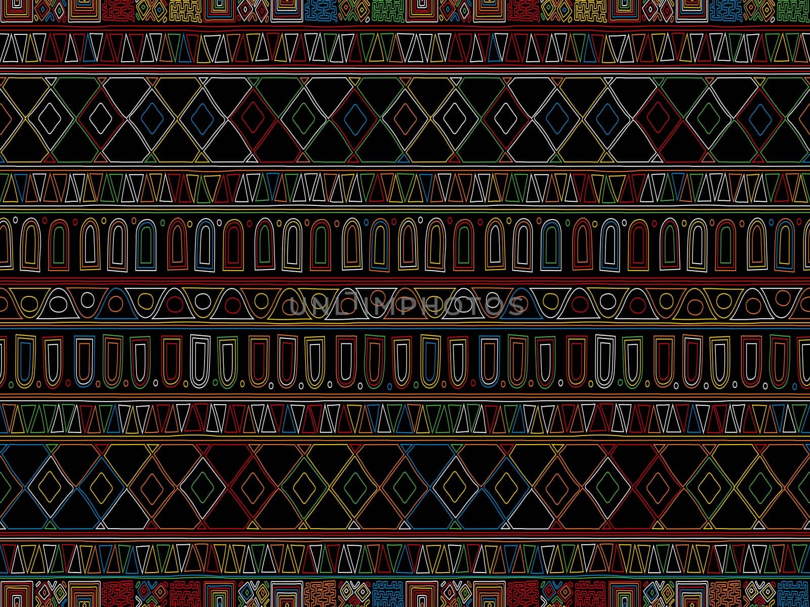 Decorative colored background tribal pattern in colors. Design for background, carpet, wallpaper, wrapping, batik, fabric.