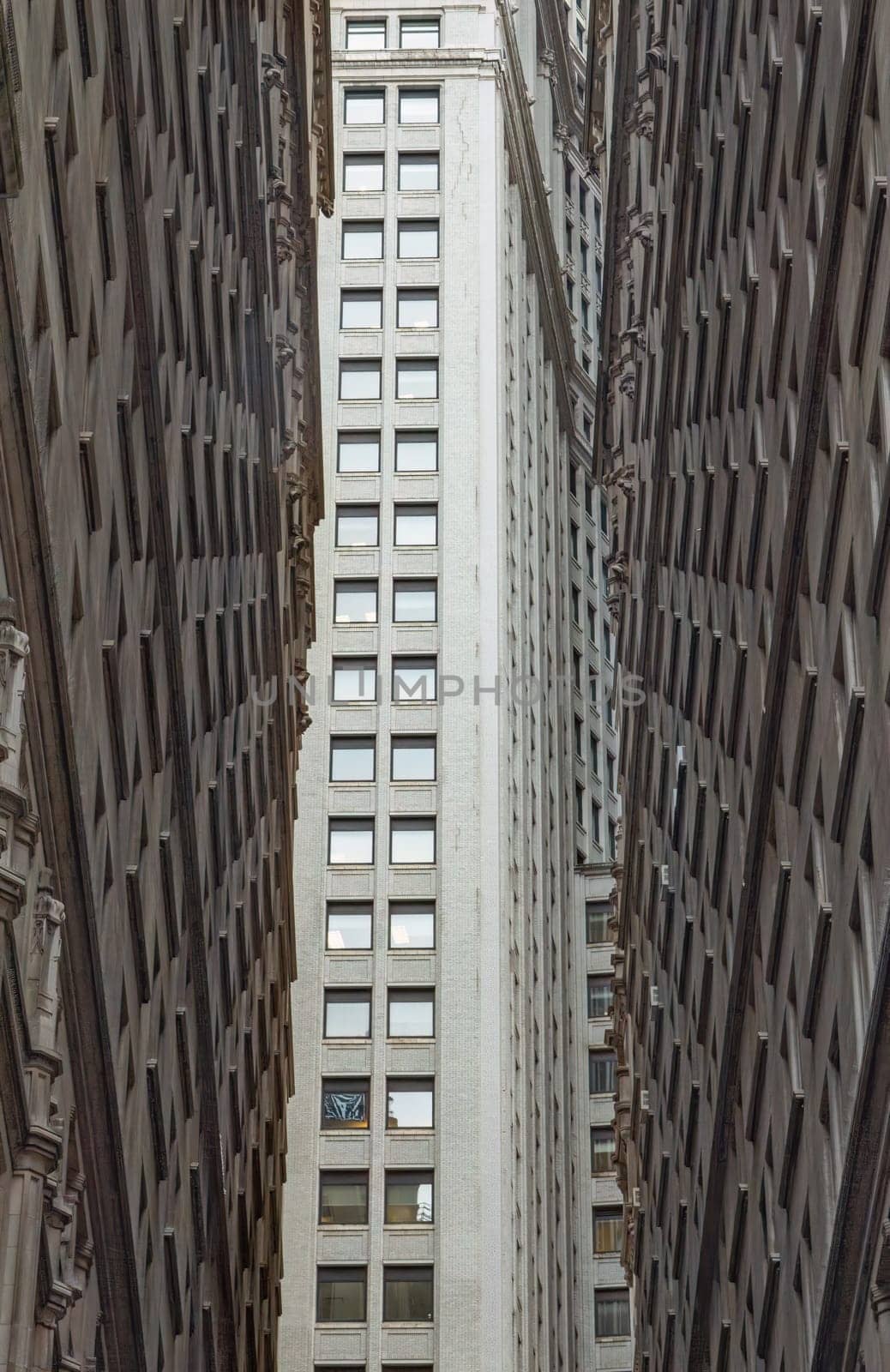 Architecture of old skyscrapers. Trinity Building. Manhattan. New York City. USA.