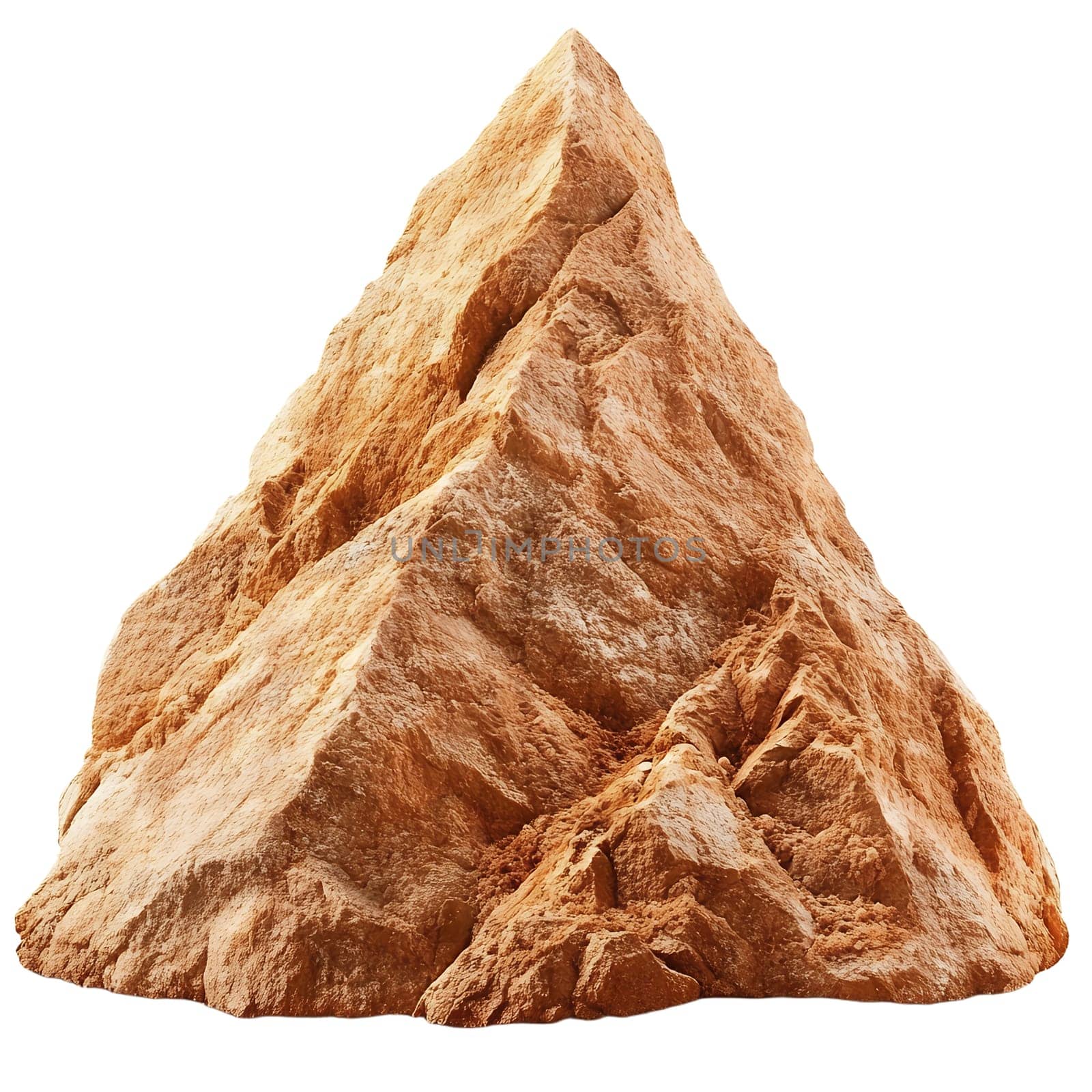 Isolated image of a single, craggy, sandstone peak, perfect for landscape or geological presentations.