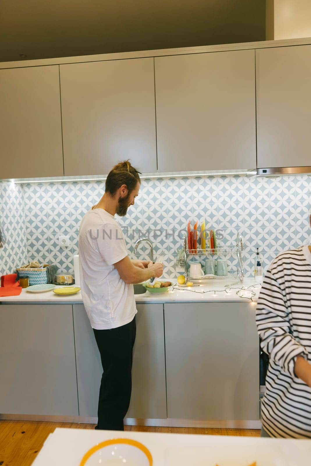 A beautifully cozy kitchen setting that showcases vibrant food preparation along with a stylish overall design