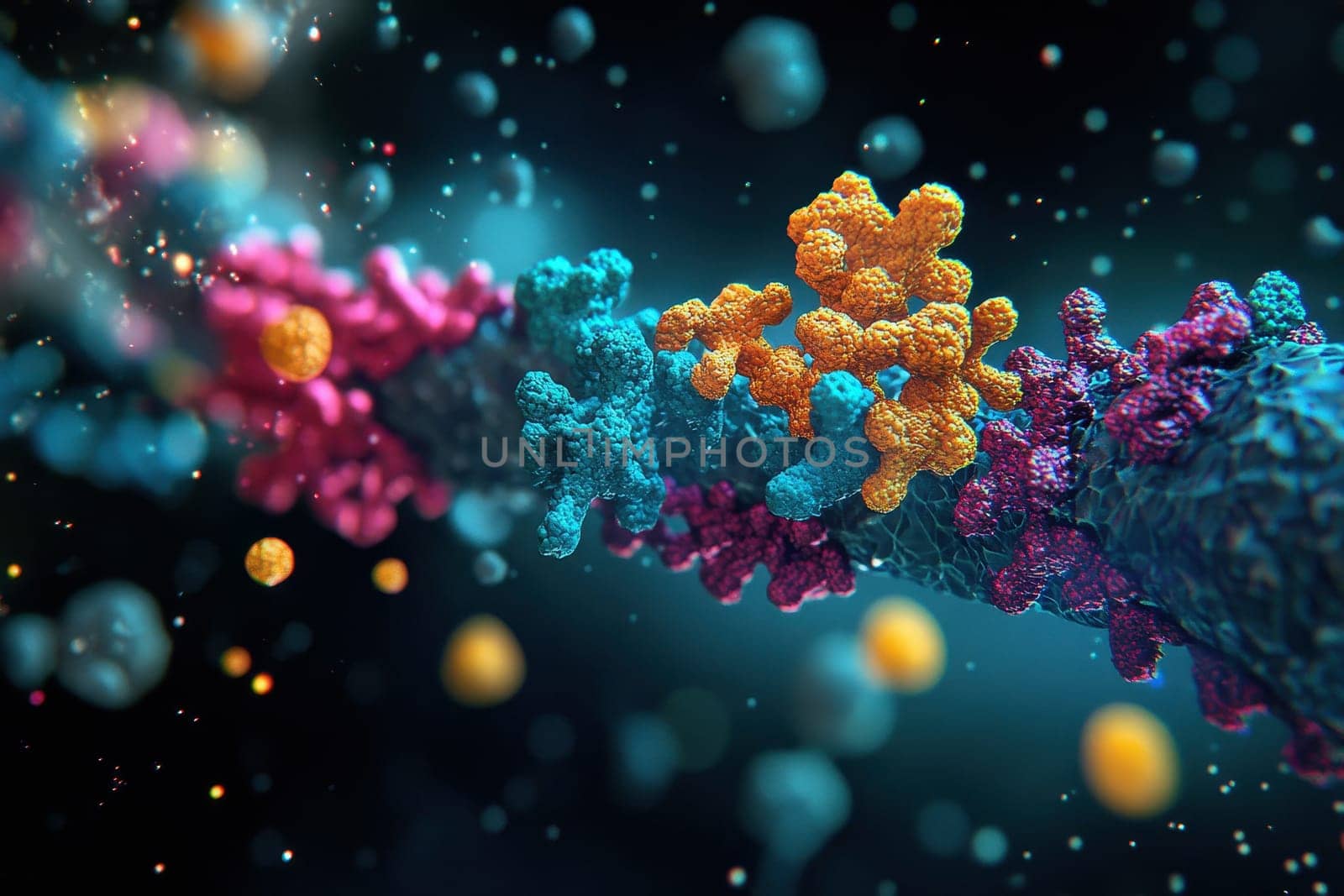 Protein concept: simple representation of protein molecules in abstract forms..