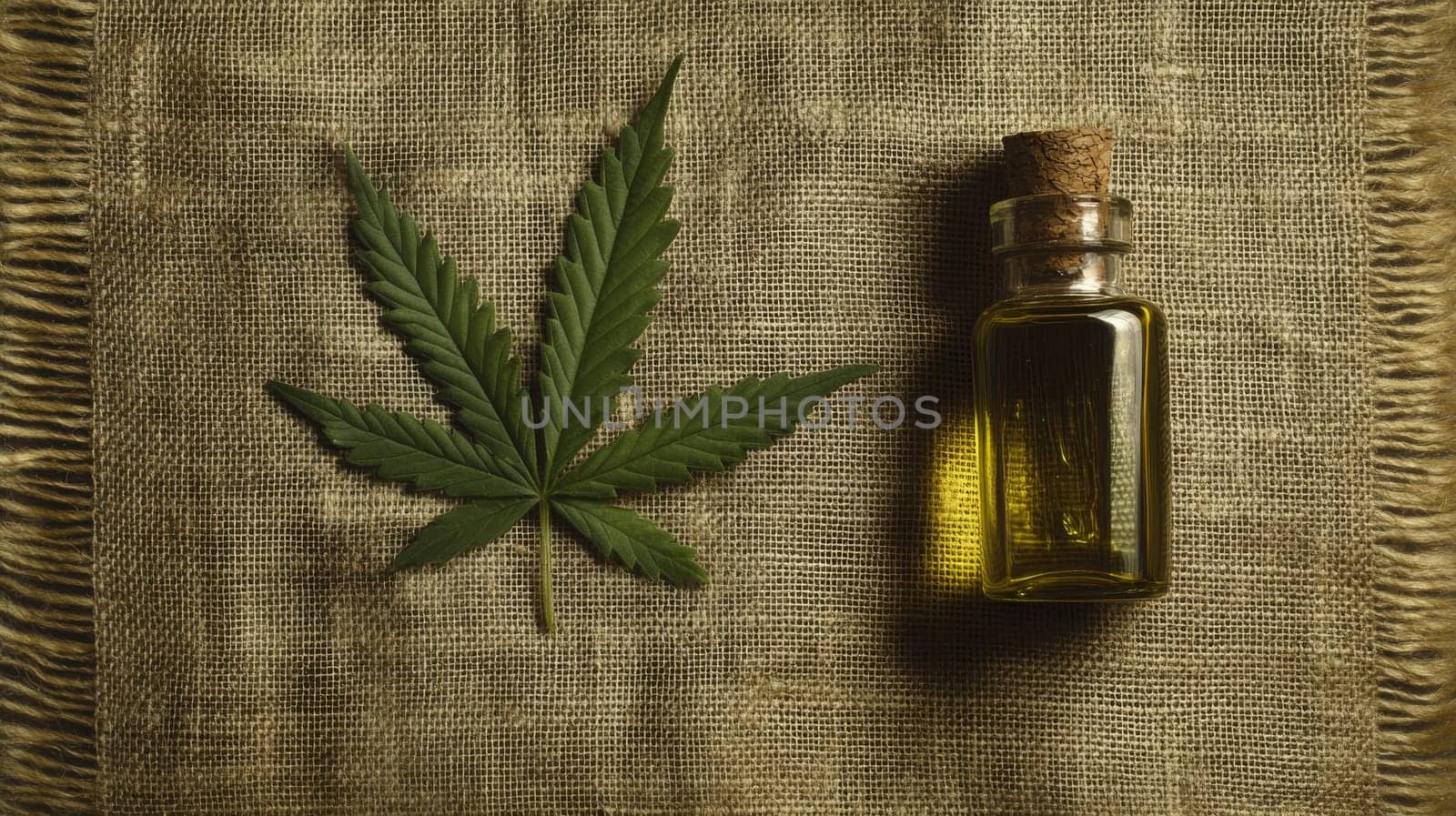 Cannabis extract essential oil in a small bottle, Generative AI, nature