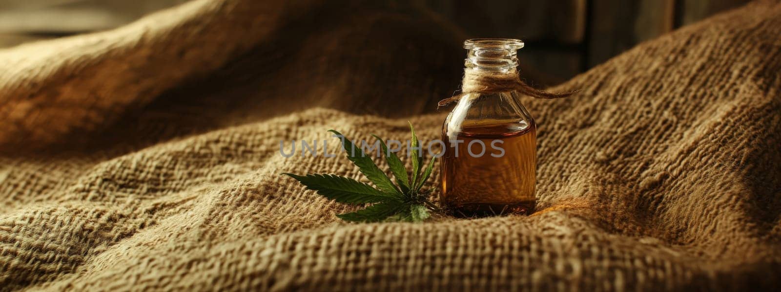 Cannabis extract essential oil in a small bottle, Generative AI, nature