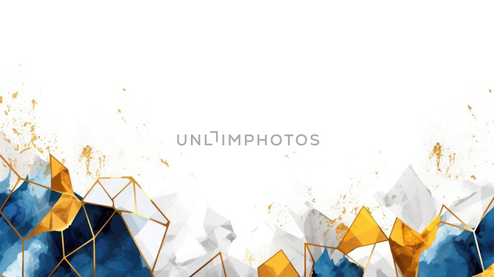 Abstract watercolor artwork mixed with buzzy geometric shapes for background of social media banner generative AI image