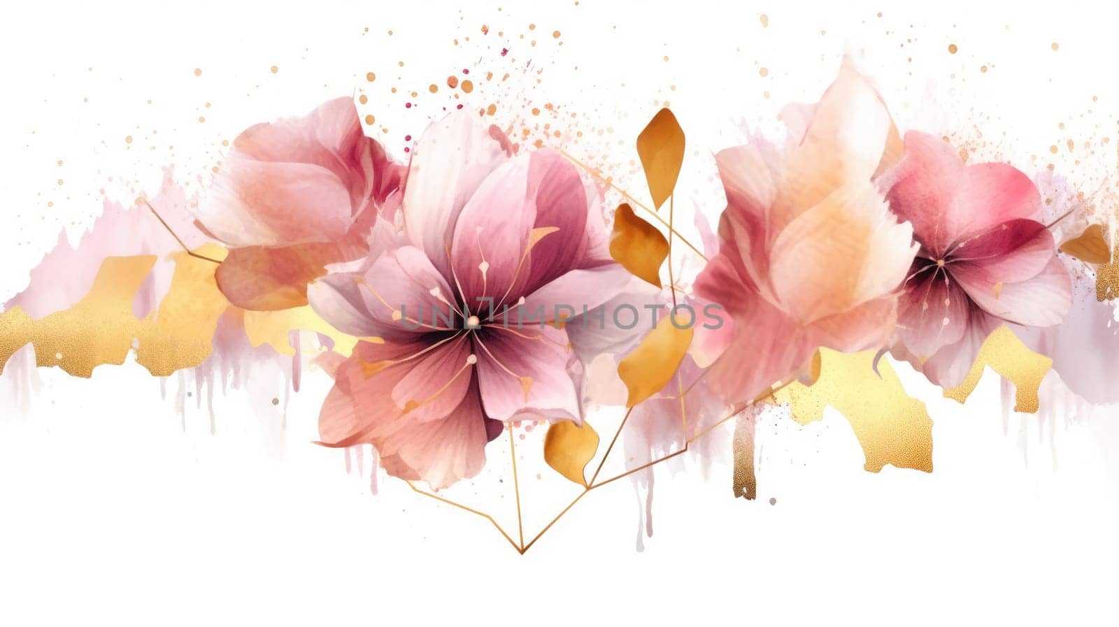 Watercolor abstract design for background of wedding or buzzy social media banner generative AI