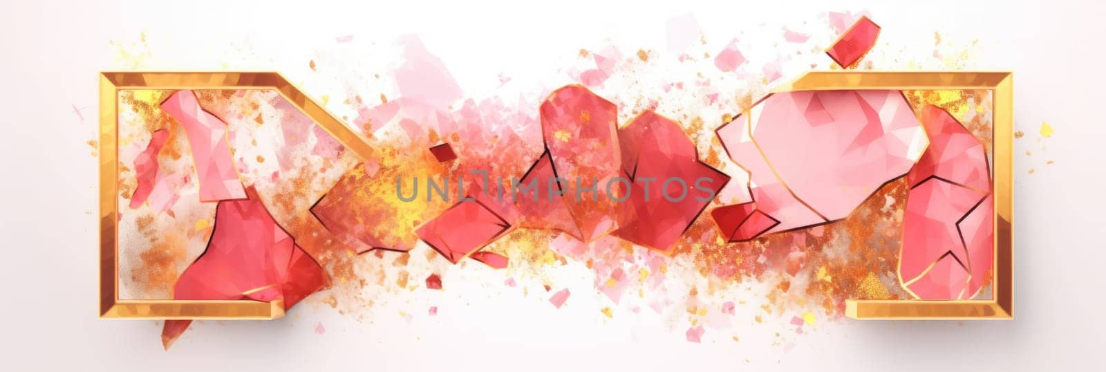 Abstract watercolor artwork mixed with buzzy geometric shapes for background of social media banner generative AI image