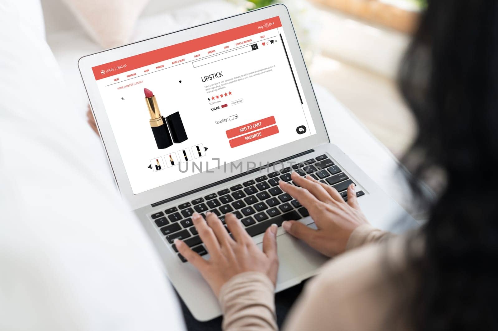 Woman shopping online on internet marketplace browsing for sale items for modern lifestyle and use credit card for online payment from wallet protected by crucial cyber security software