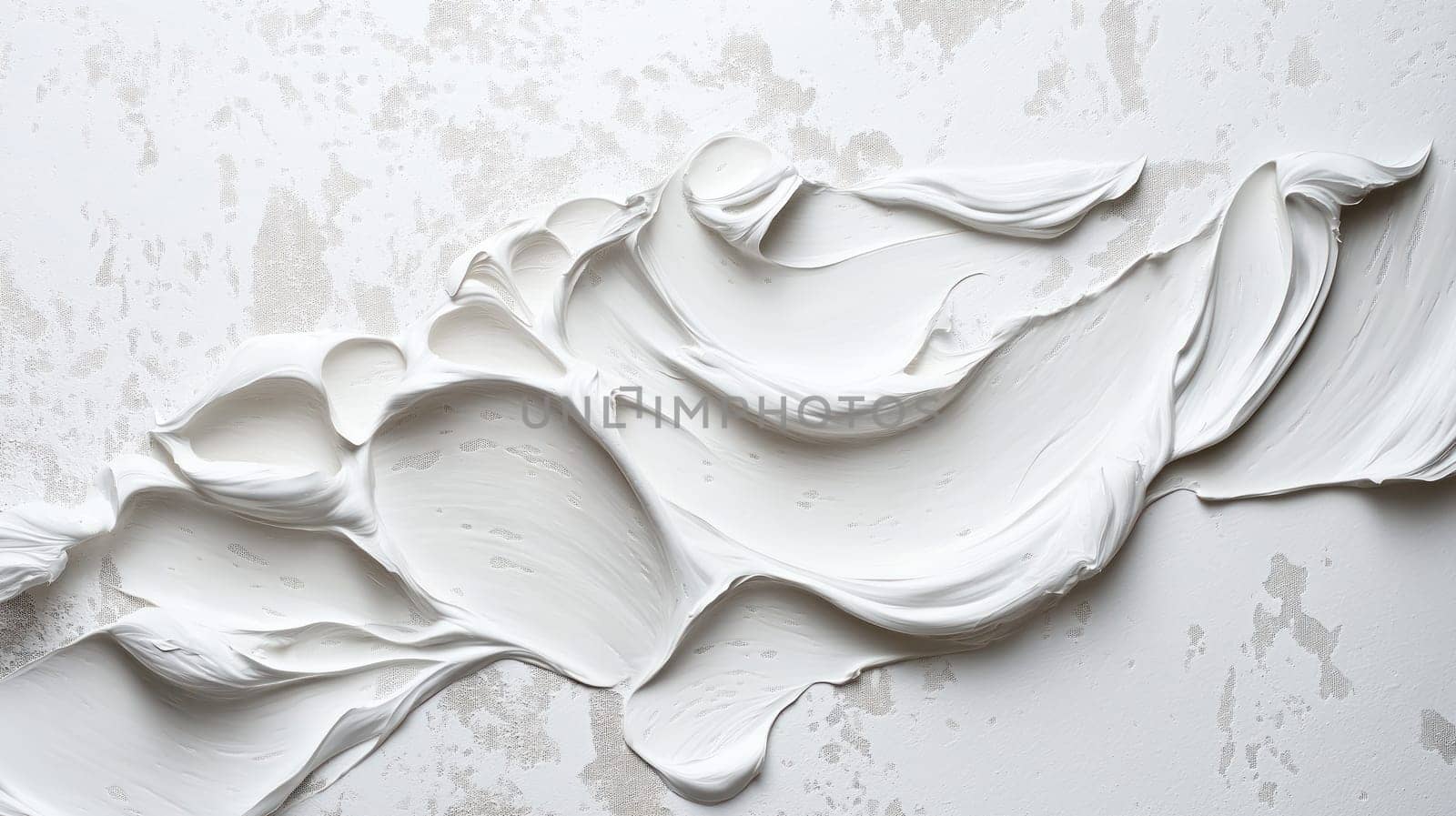 Abstract white textured surface with smooth wavy paint strokes